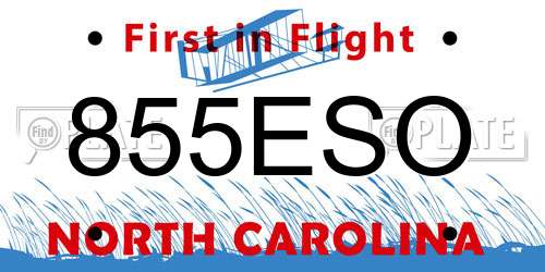 855ESO North Carolina License Plate
