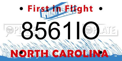 8561IO North Carolina License Plate