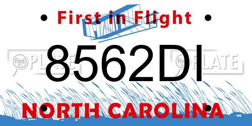 8562DI North Carolina License Plate