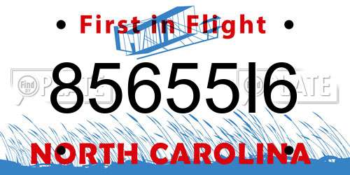 85655I6 North Carolina License Plate