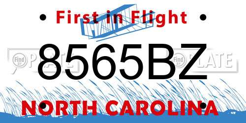 8565BZ North Carolina License Plate