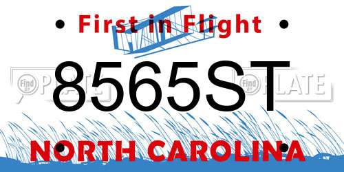 8565ST North Carolina License Plate