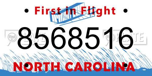8568516 North Carolina License Plate
