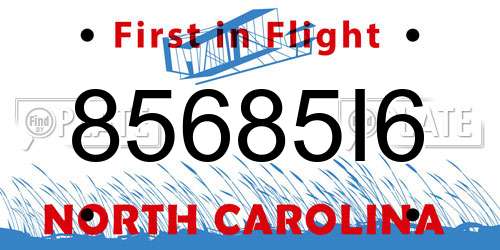 85685I6 North Carolina License Plate