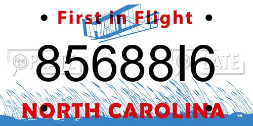 85688I6 North Carolina License Plate