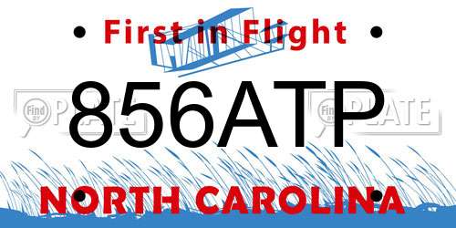856ATP North Carolina License Plate