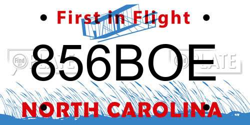 856BOE North Carolina License Plate