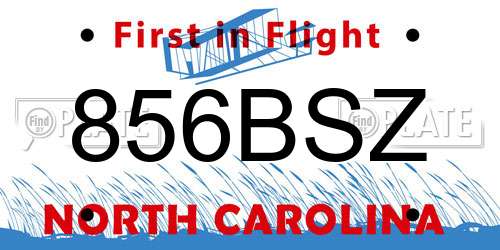 856BSZ North Carolina License Plate