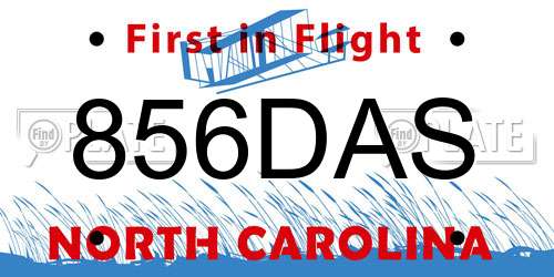 856DAS North Carolina License Plate