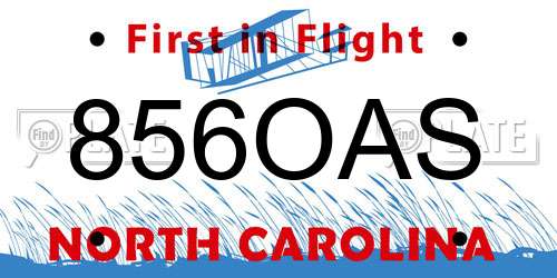 856OAS North Carolina License Plate