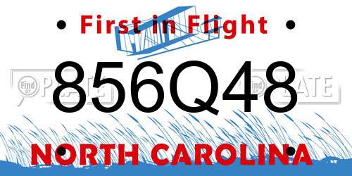 856Q48 North Carolina License Plate