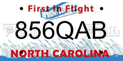856QAB North Carolina License Plate