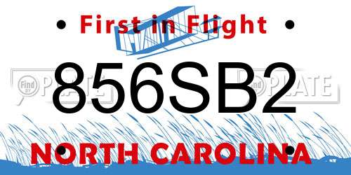 856SB2 North Carolina License Plate