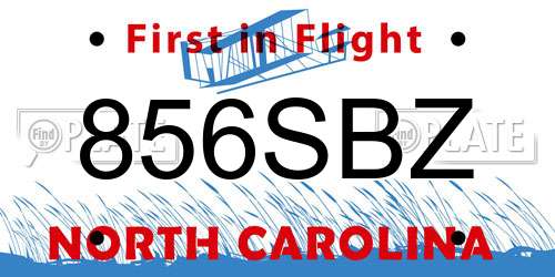 856SBZ North Carolina License Plate