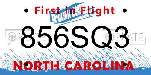856SQ3 North Carolina License Plate