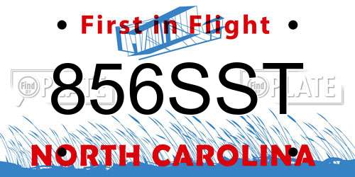 856SST North Carolina License Plate