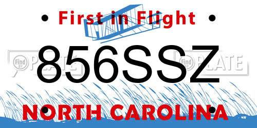 856SSZ North Carolina License Plate