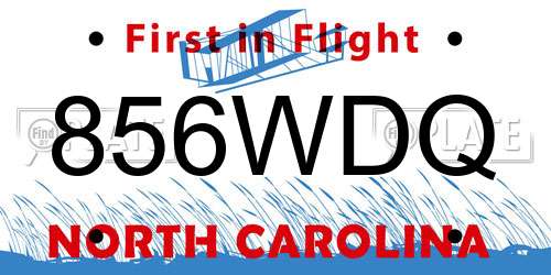 856WDQ North Carolina License Plate