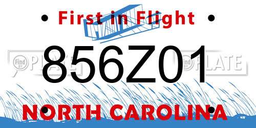 856Z01 North Carolina License Plate