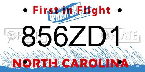 856ZD1 North Carolina License Plate