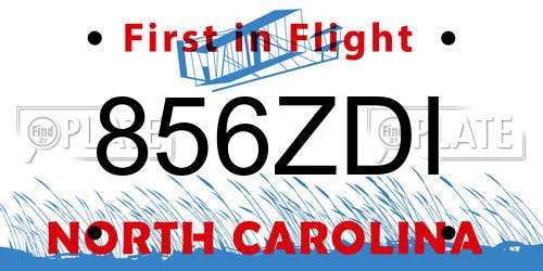 856ZDI North Carolina License Plate