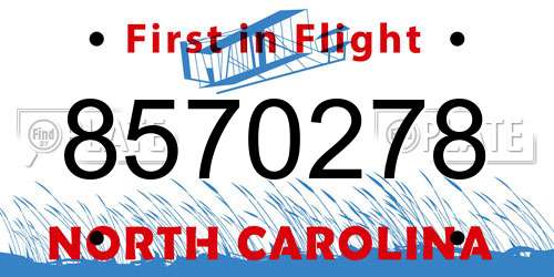 8570278 North Carolina License Plate