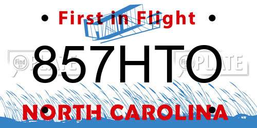 857HTO North Carolina License Plate
