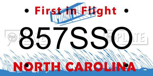857SSO North Carolina License Plate