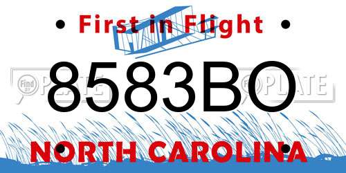 8583BO North Carolina License Plate