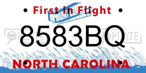 8583BQ North Carolina License Plate