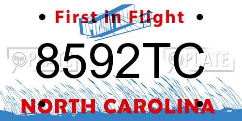 8592TC North Carolina License Plate