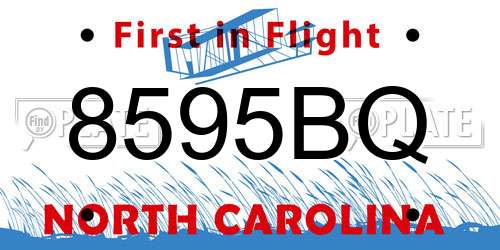 8595BQ North Carolina License Plate