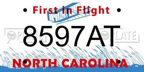 8597AT North Carolina License Plate