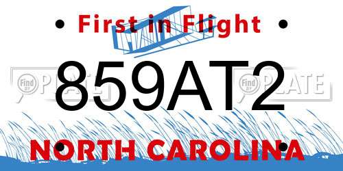 859AT2 North Carolina License Plate