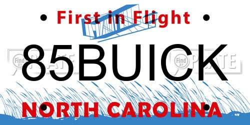 85BUICK North Carolina License Plate