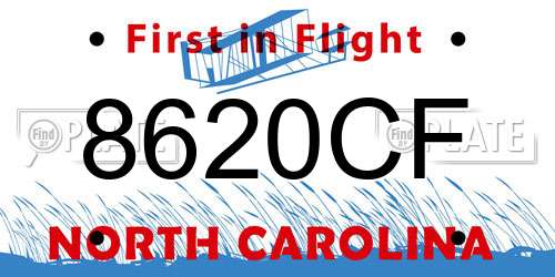 8620CF North Carolina License Plate