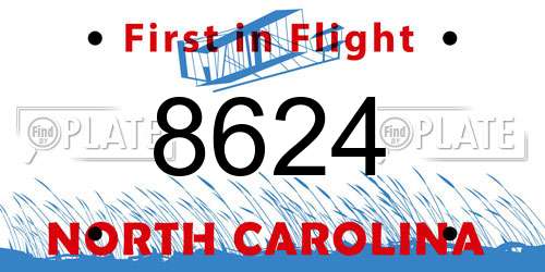 8624 North Carolina License Plate