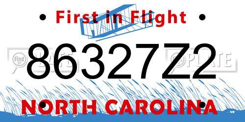 86327Z2 North Carolina License Plate