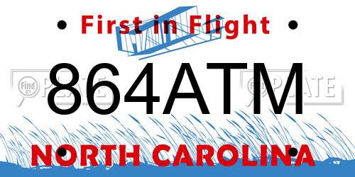 864ATM North Carolina License Plate