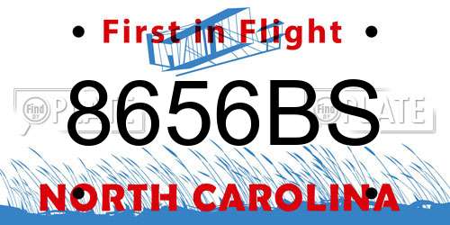 8656BS North Carolina License Plate