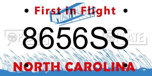 8656SS North Carolina License Plate