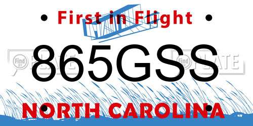865GSS North Carolina License Plate