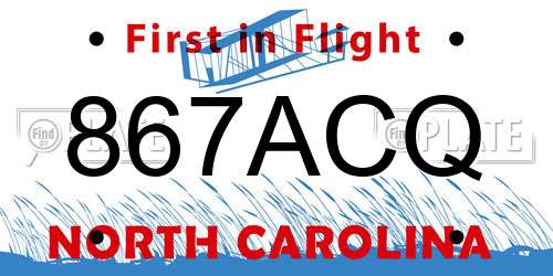 867ACQ North Carolina License Plate