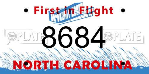 8684 North Carolina License Plate