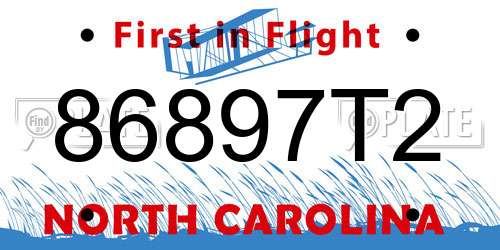 86897T2 North Carolina License Plate