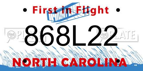 868L22 North Carolina License Plate