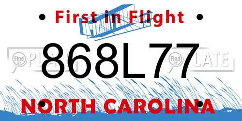 868L77 North Carolina License Plate