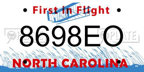 8698EO North Carolina License Plate