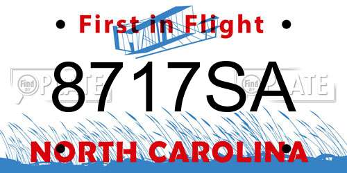 8717SA North Carolina License Plate