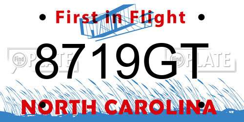 8719GT North Carolina License Plate